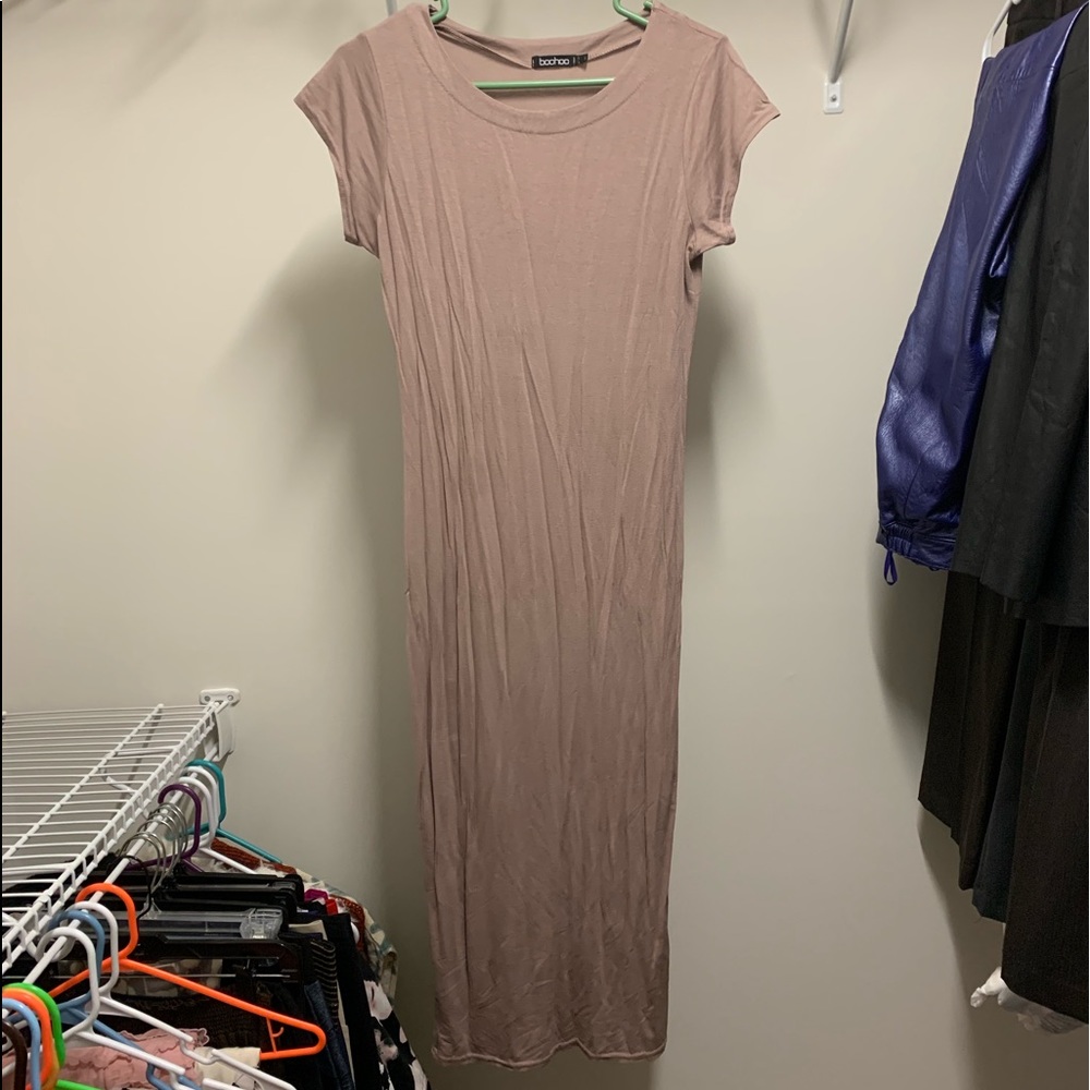 COPY - Long bodycon tan dress